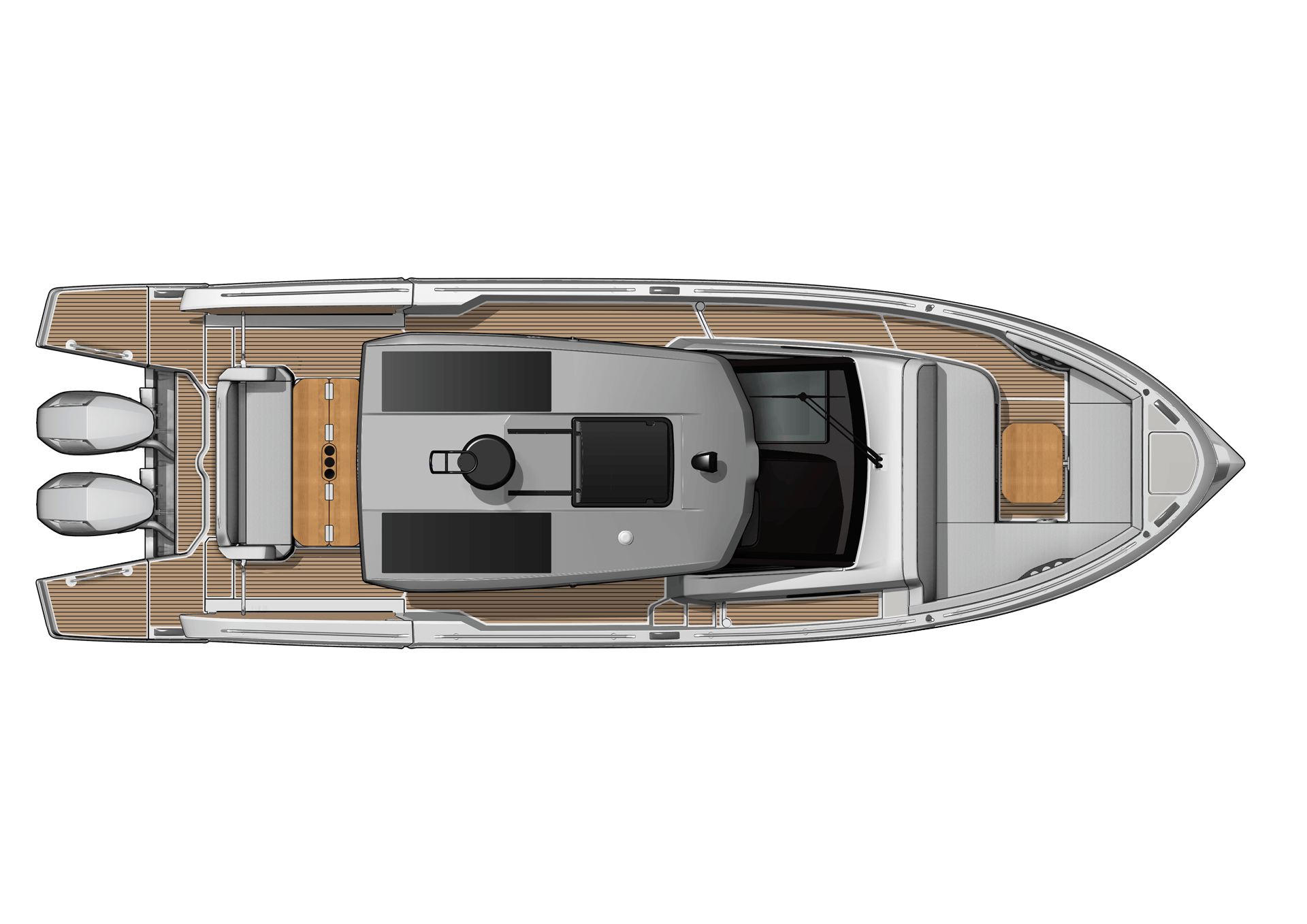 Deck — T-top with solar panels