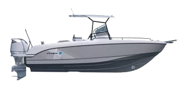 Flyer 8 SPACEdeck T-top — Gris Perle hull side render
