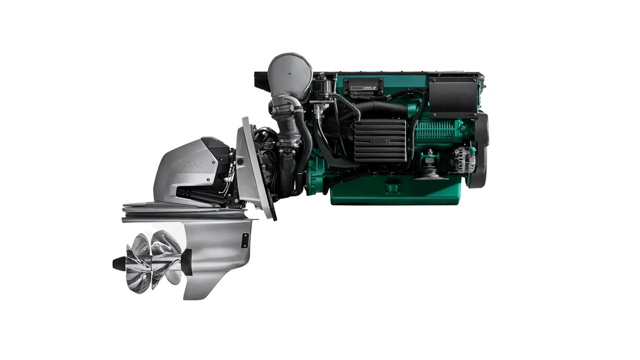 Twin Volvo Penta D6 480 — shaft line (standard)