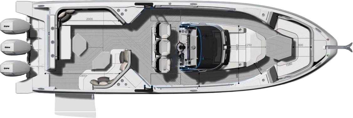 Deck distribution — 38 T-Top