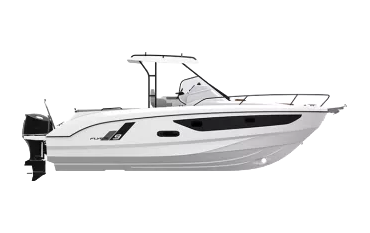 Flyer 9 SUNdeck T-top — single outboard side render
